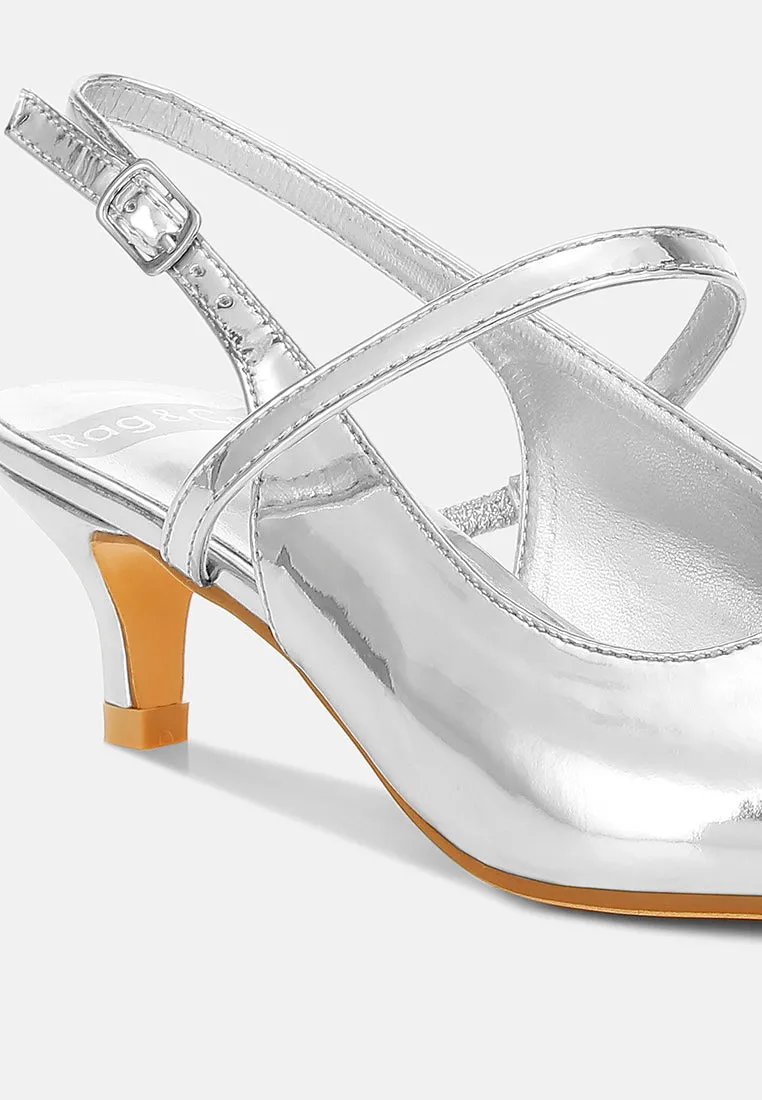 Kitten Heel Slingback Sandals By RUW