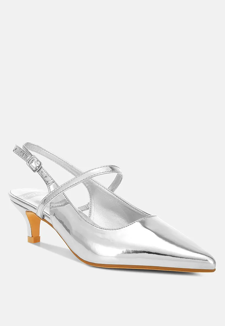 Kitten Heel Slingback Sandals By RUW