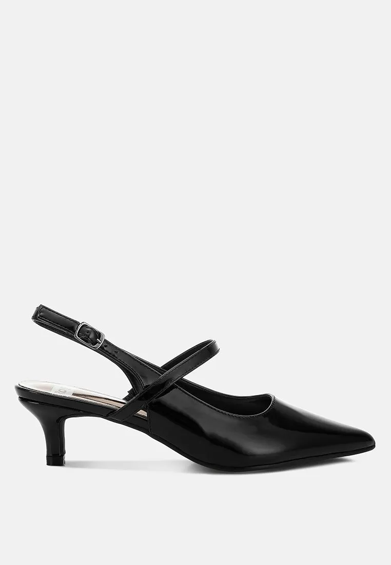 Kitten Heel Slingback Sandals By RUW