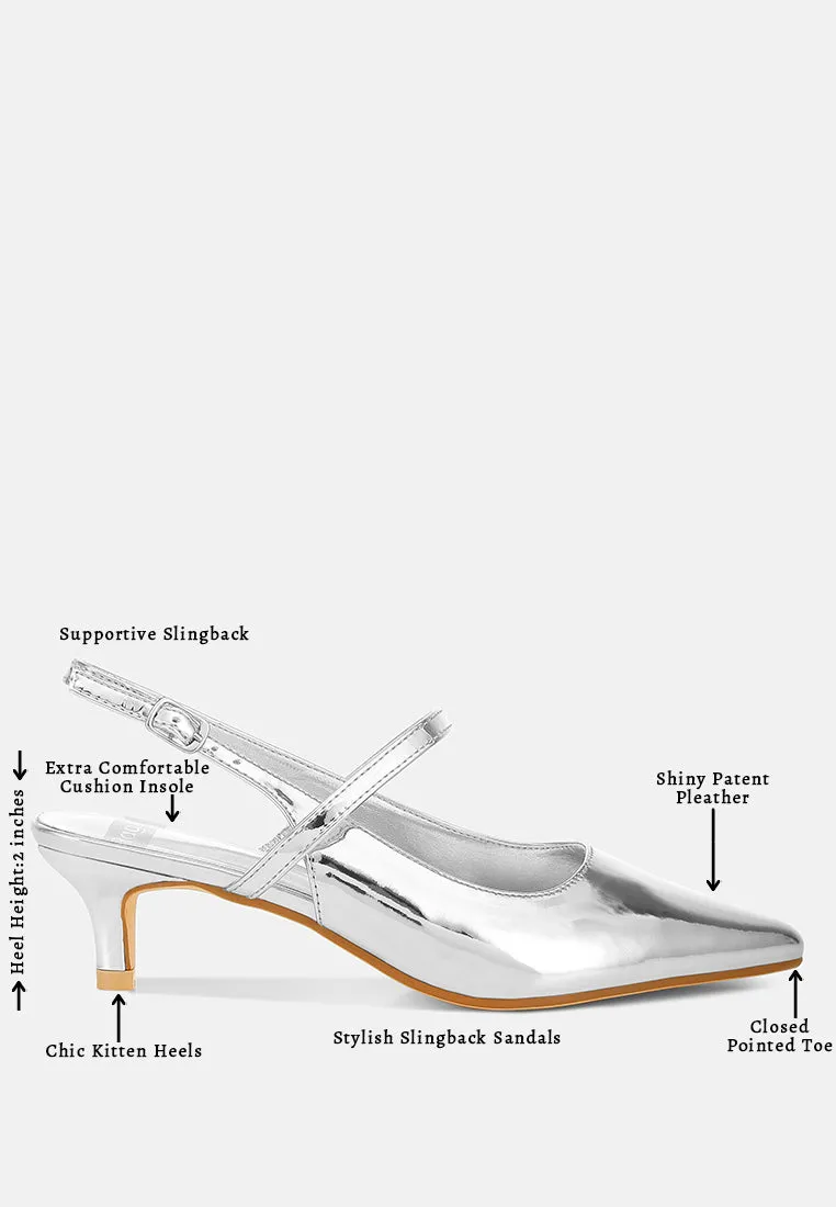 Kitten Heel Slingback Sandals By RUW