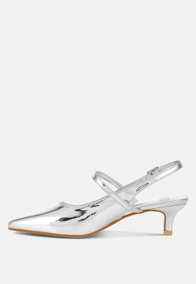 Kitten Heel Slingback Sandals By RUW