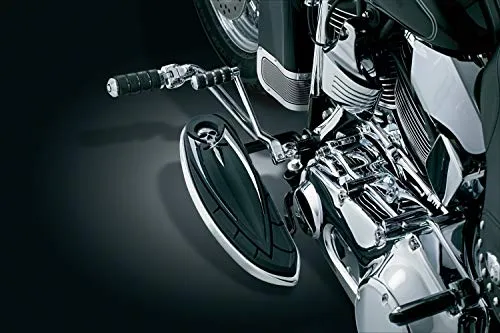 Kuryakyn 4566 Motorcycle Foot Control Component: Zombie Skull Driver Board Floorboard Covers for 1984-2019 Harley-Davidson Motorcycles, Chrome, 1 Pair