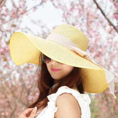 Ladies Colored Large Brim Floppy Hat