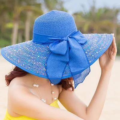 Ladies Colored Large Brim Floppy Hat