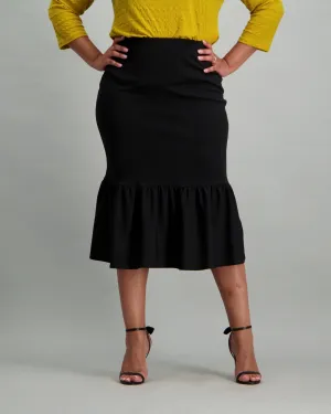 Ladies Ponti Fit Flare Skirt - Black
