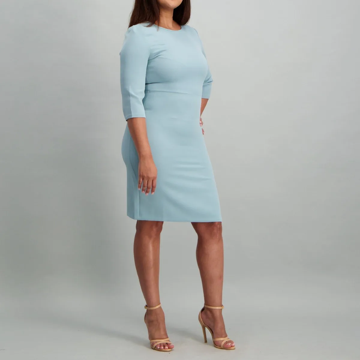 Ladies Waist Tie Shift Dress - Bluebell
