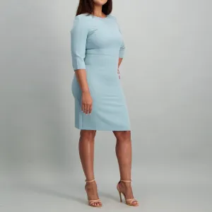 Ladies Waist Tie Shift Dress - Bluebell