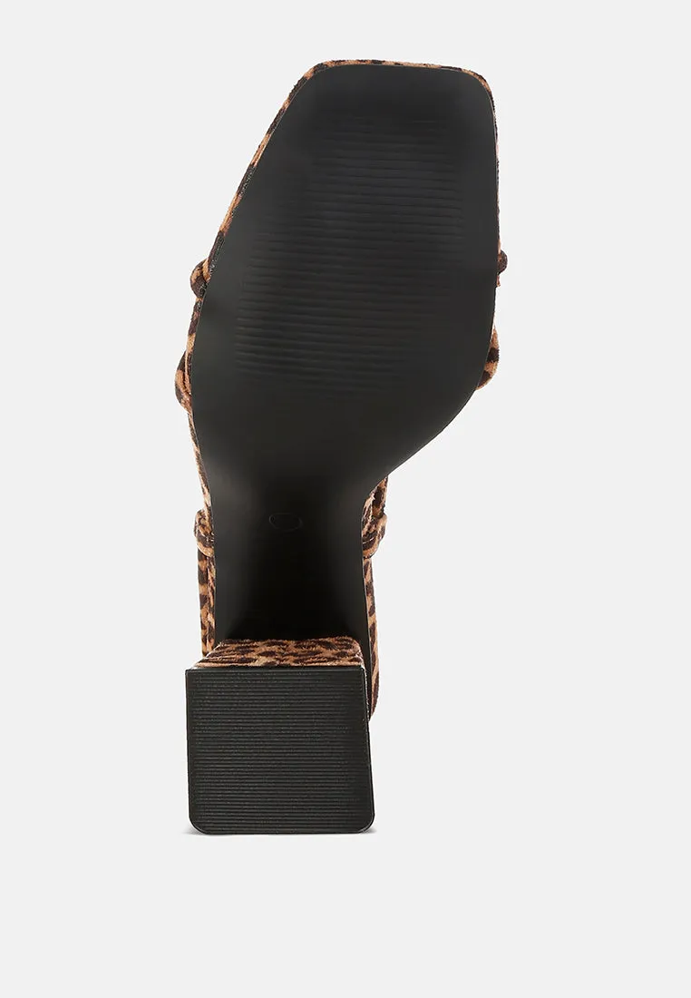 Leopard Print Square Toe Heels By RUW