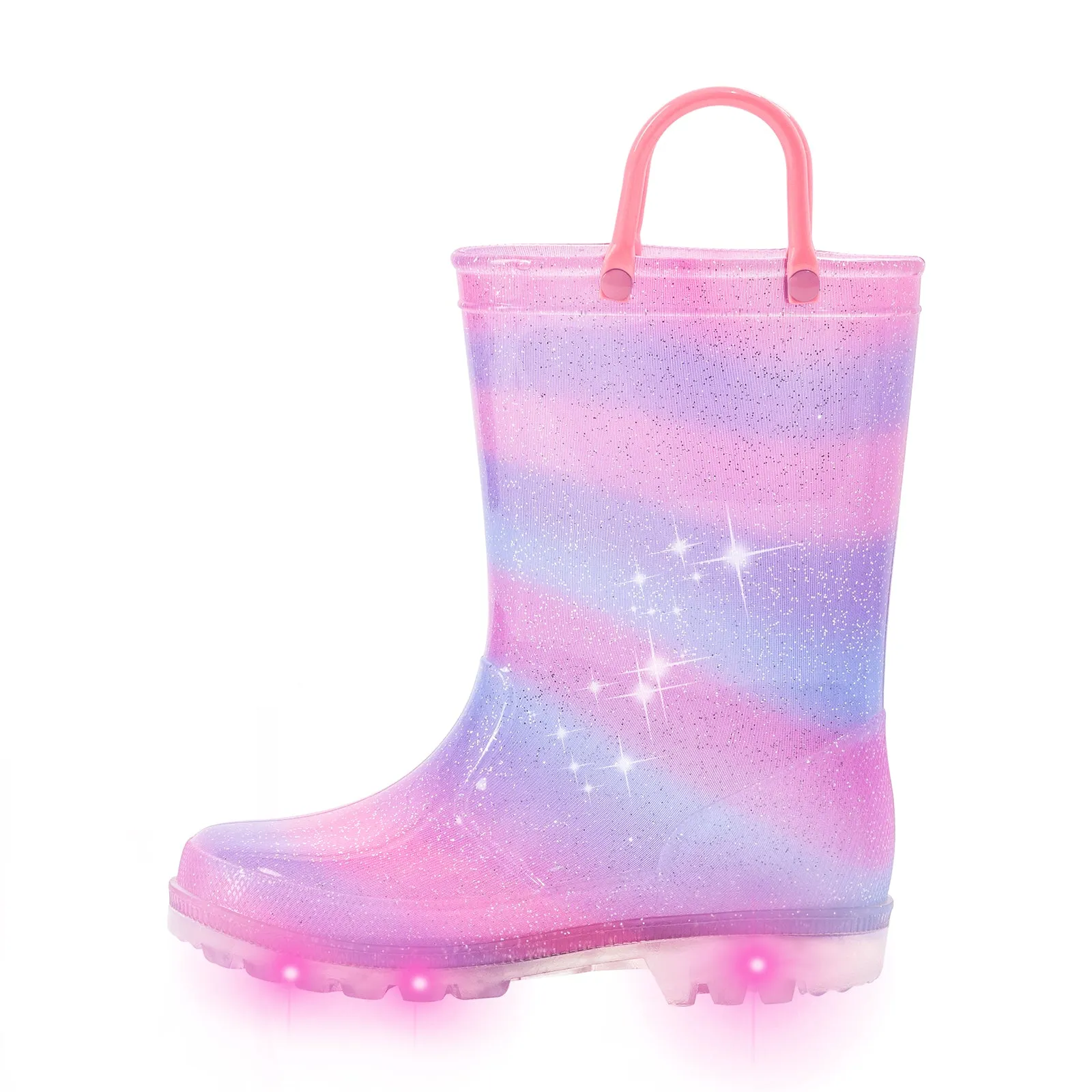Light Up Kids Rain Boots with Handles