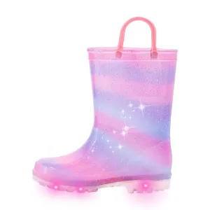 Light Up Kids Rain Boots with Handles
