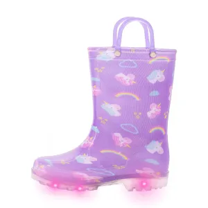 Light Up Kids Rain Boots with Handles