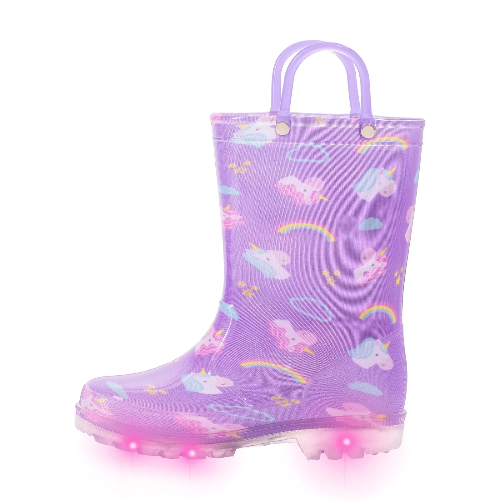 Light Up Kids Rain Boots with Handles