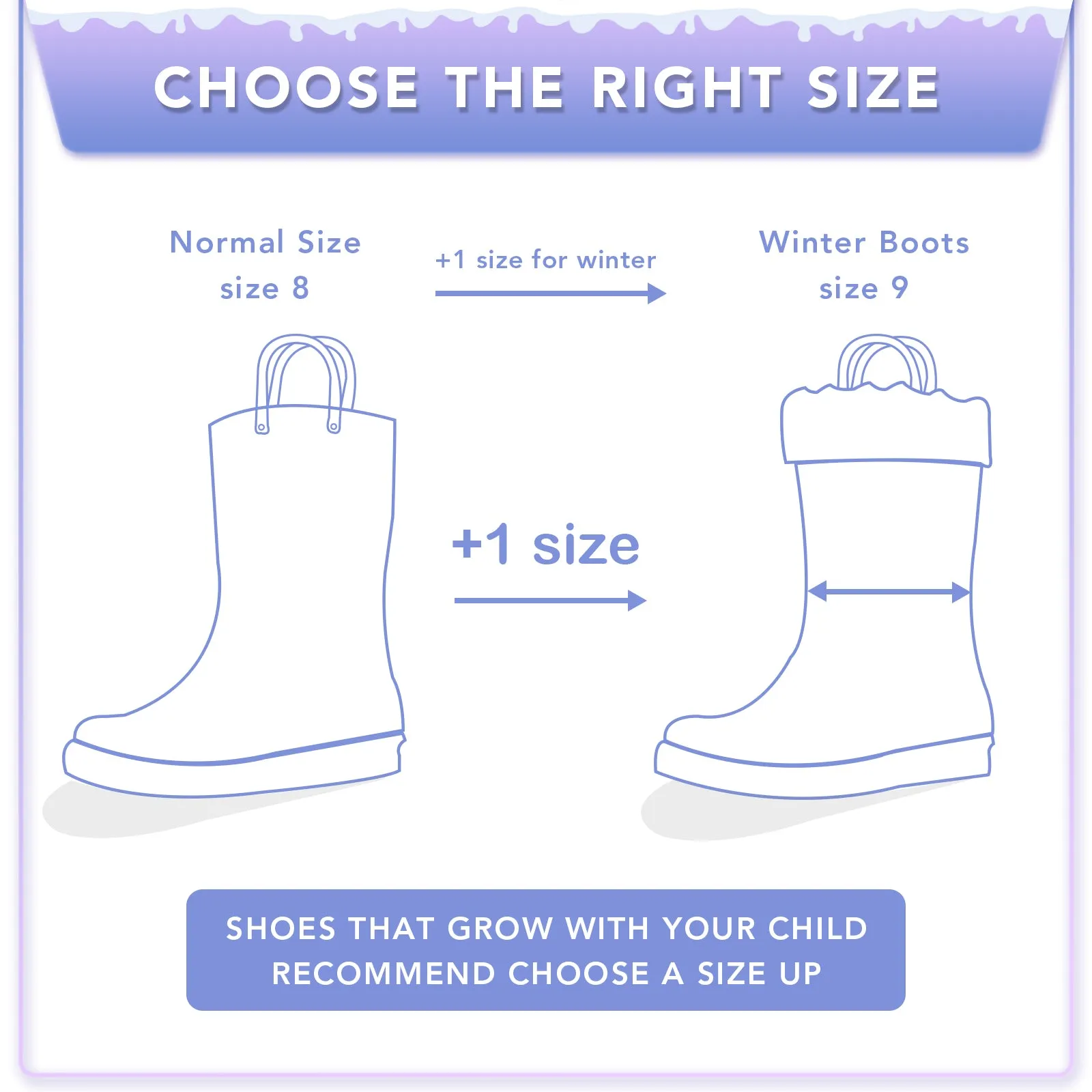 Light Up Purple Warm Kids Rain Boots