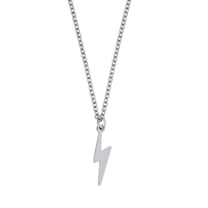 Lightning Bolt Pendant Necklace - Silver