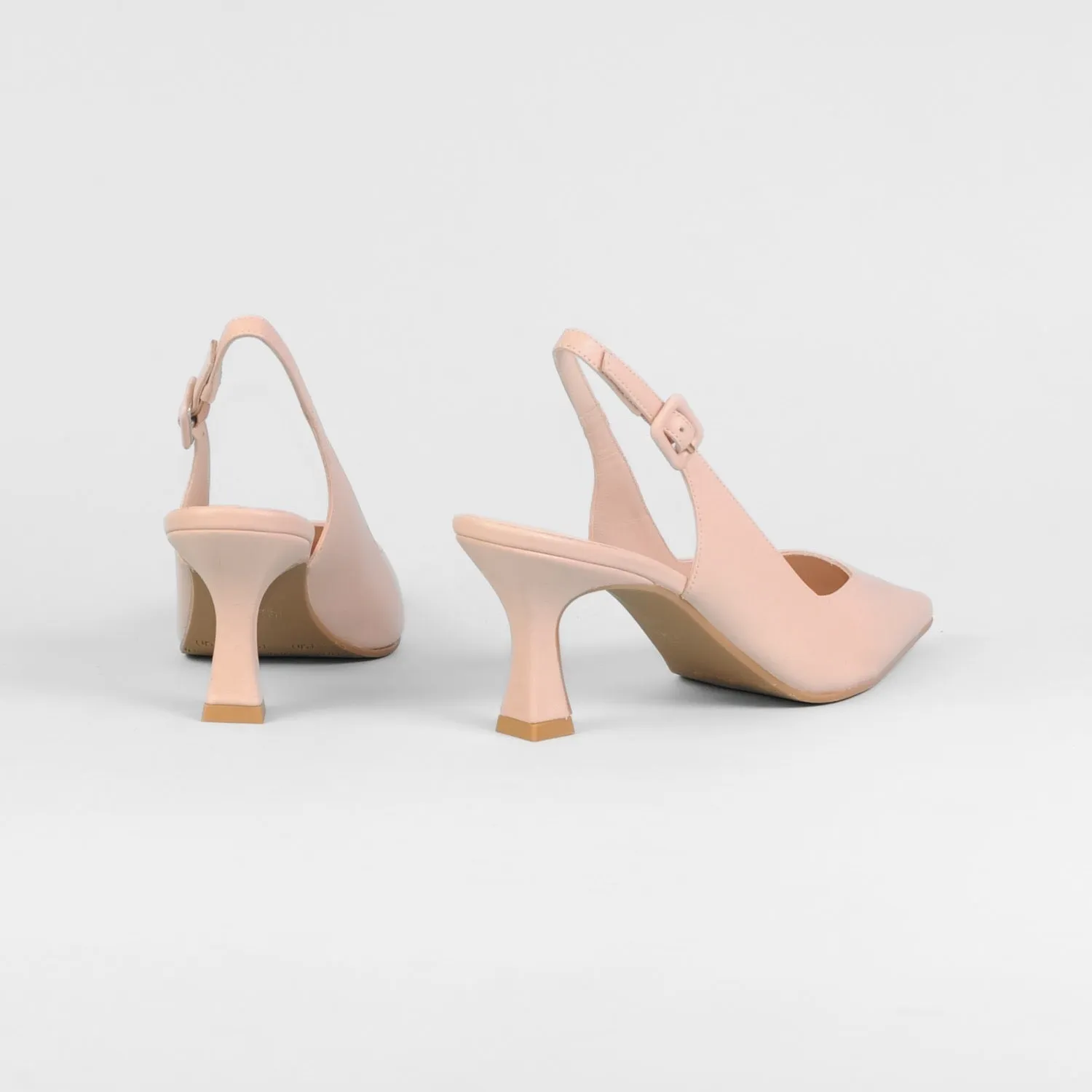 Lodi - Juco Blush Leather Kitten Heel Sling Black