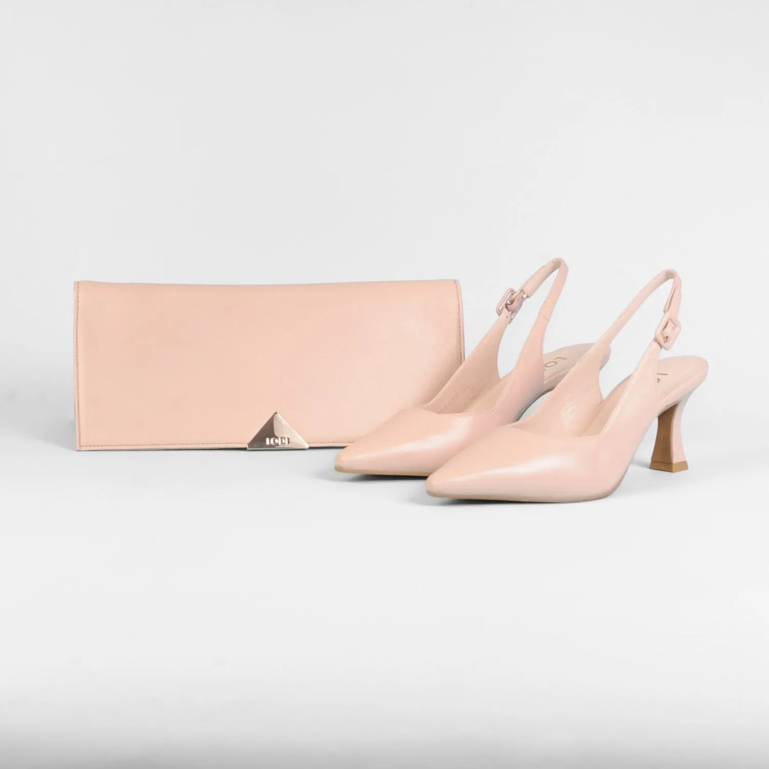 Lodi - Juco Blush Leather Kitten Heel Sling Black