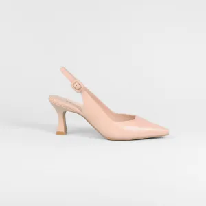 Lodi - Juco Blush Leather Kitten Heel Sling Black