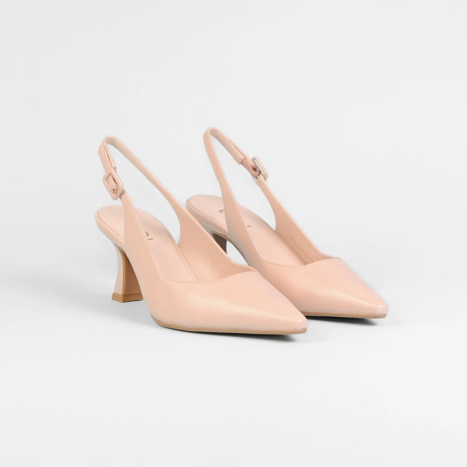 Lodi - Juco Blush Leather Kitten Heel Sling Black