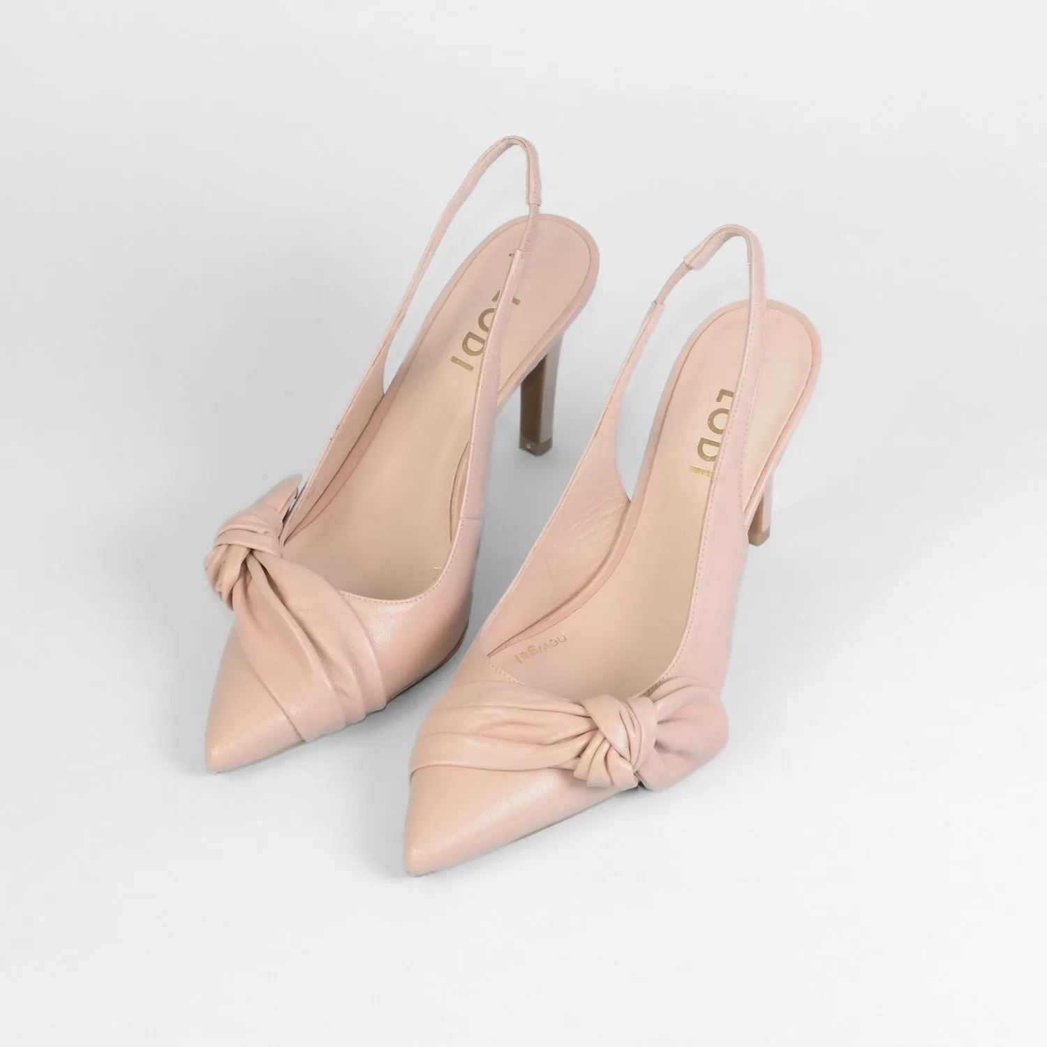 Lodi - Rusileo Blush Pink Bow Medium Heel