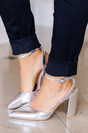 Look Impressed Heels, Silver