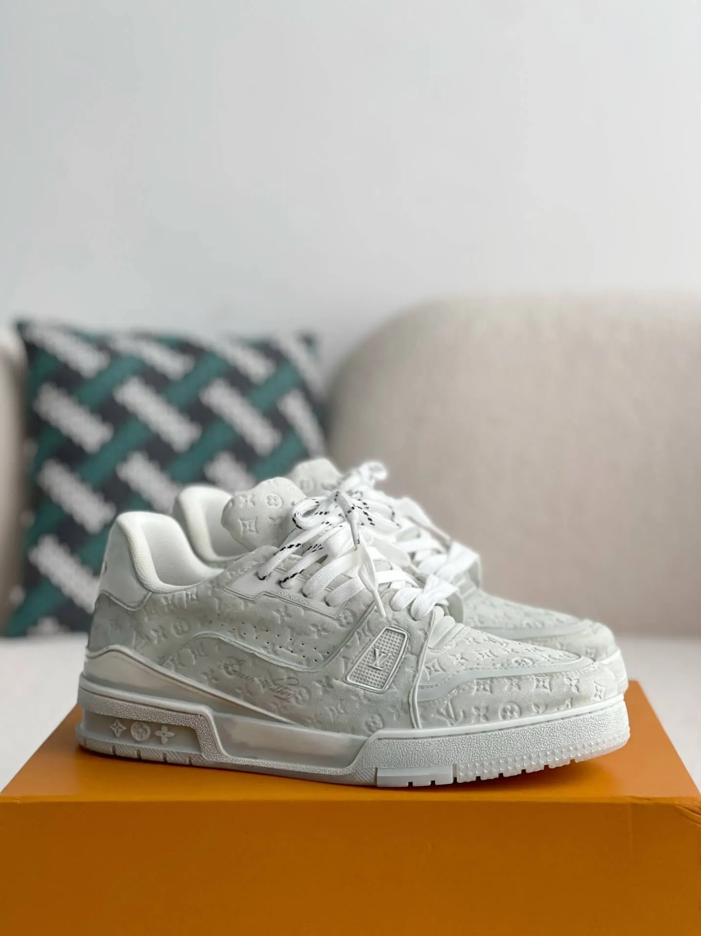Louis Vuitton LV Trainer #54 Faded White Sneaker