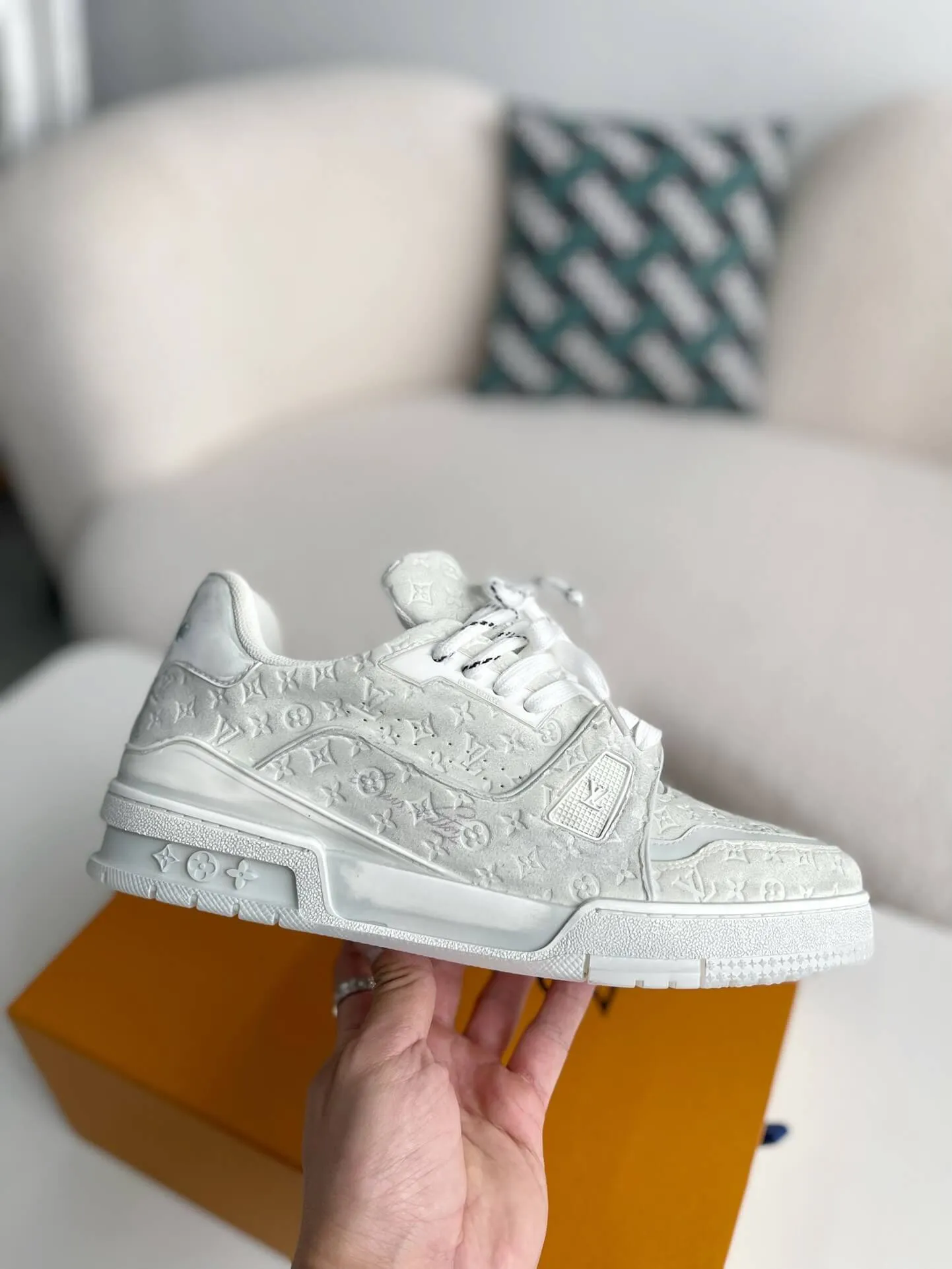 Louis Vuitton LV Trainer #54 Faded White Sneaker