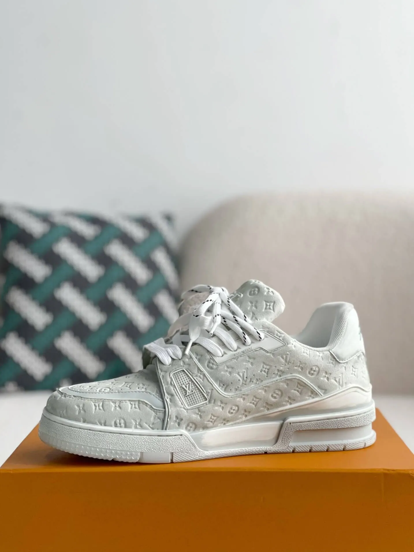 Louis Vuitton LV Trainer #54 Faded White Sneaker