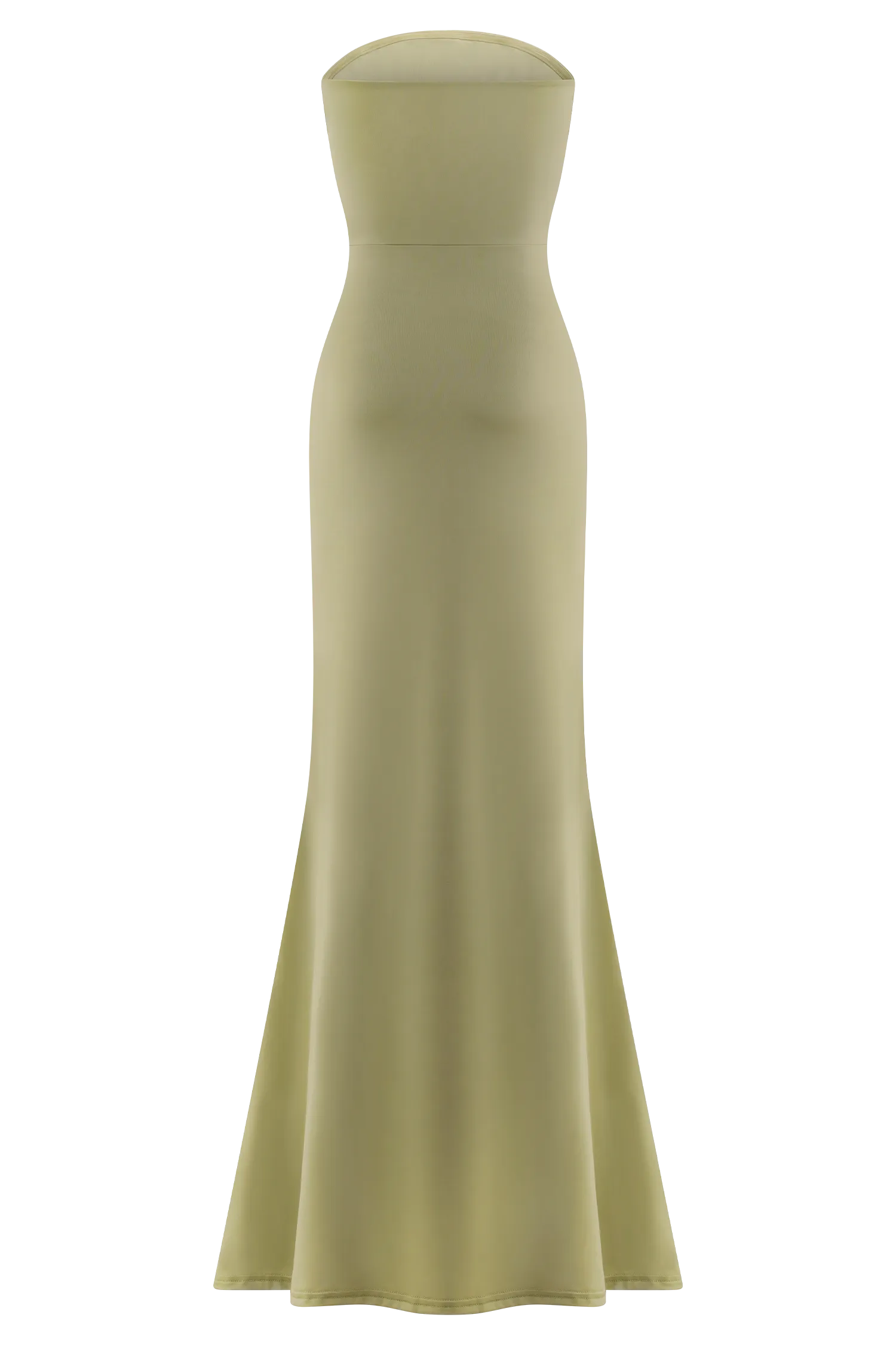 Madison Strapless Slinky Maxi Dress - Sage