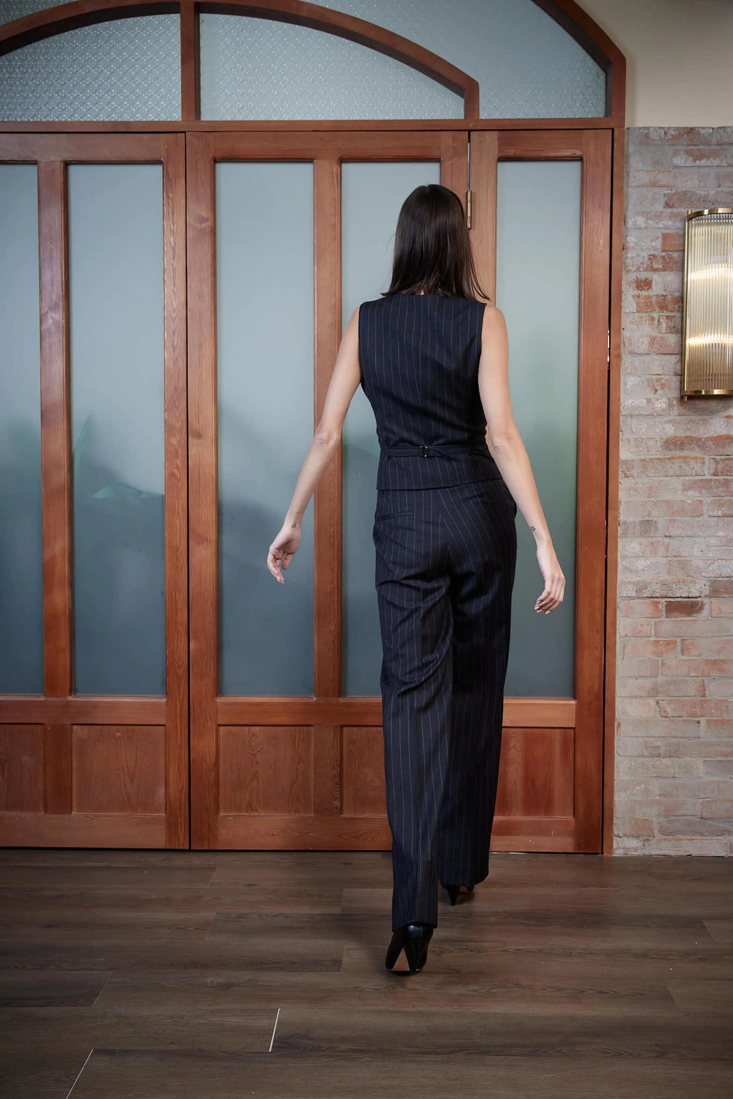 Maia Waistcoat - Waistcoat in charcoal pinstripe