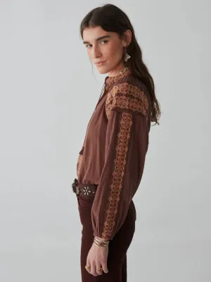 MAISON HOTEL  Audrey Blouse in Yorkshire Cocoa
