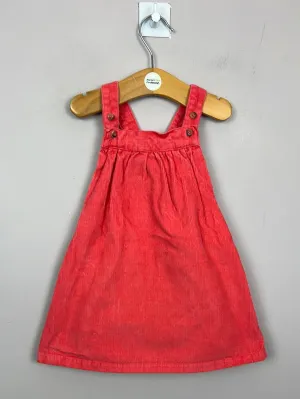 M&S Cord coral pinafore dress 9-12m