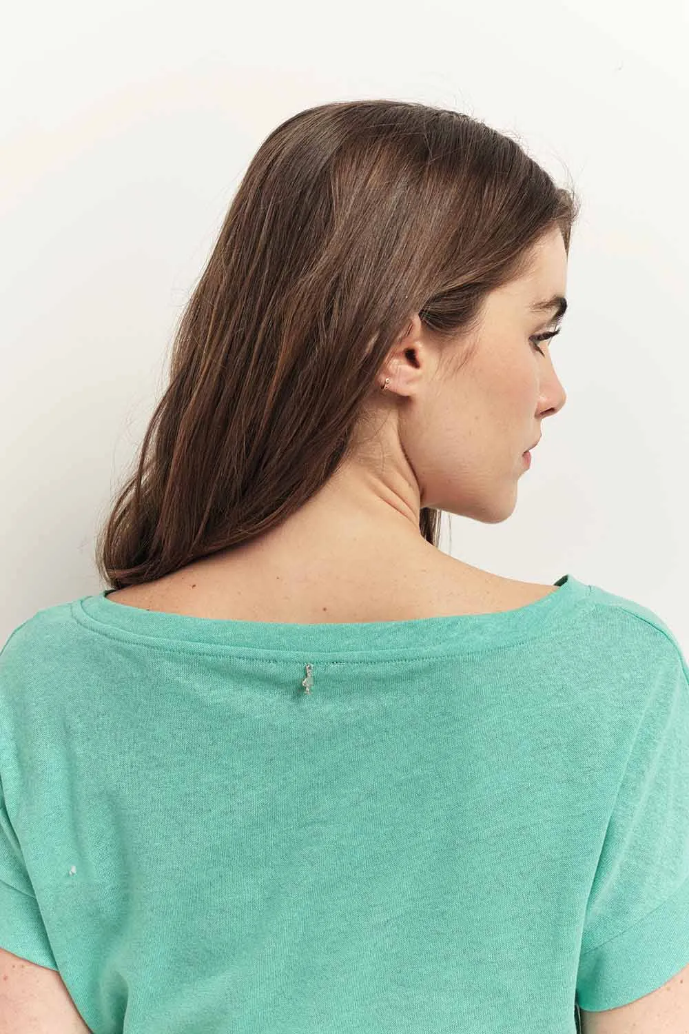 MANIA - T-shirt menthe visuel danseuse arty minimal