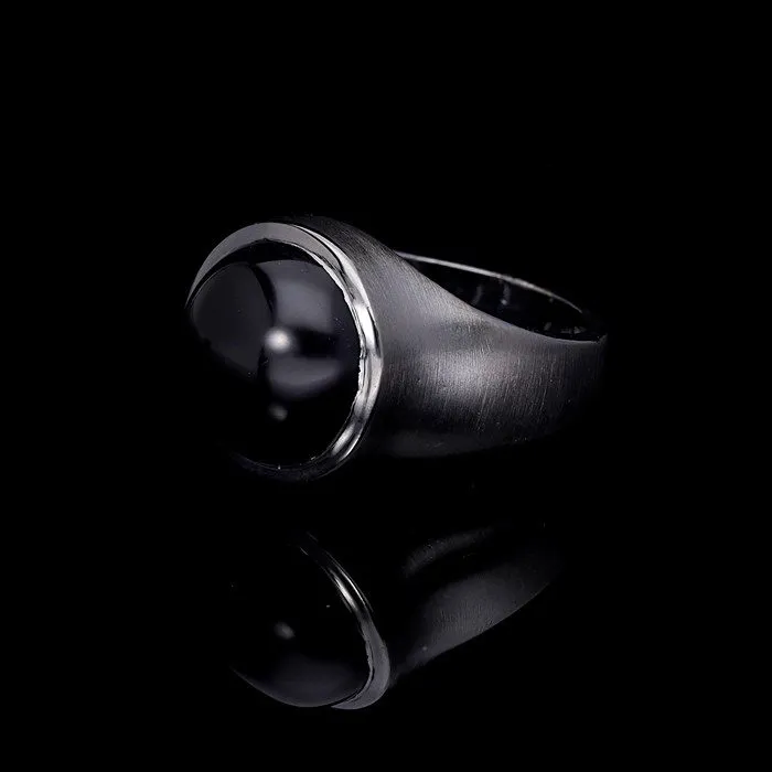 Men’s Sterling Silver Onxy Minimal Ring