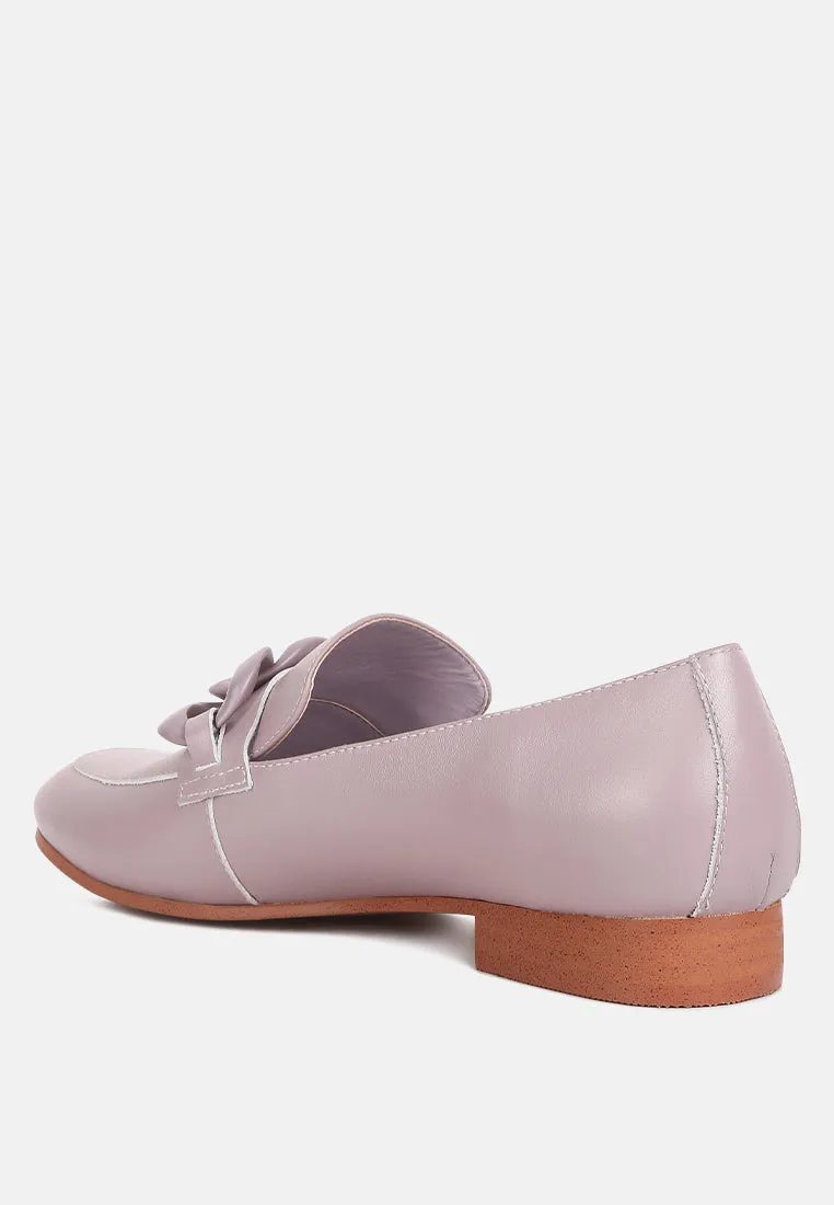 Merva Chunky Chain Leather Loafers By Ruw