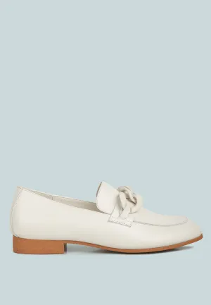 Merva Chunky Chain Leather Loafers By Ruw