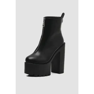 Midnight Lover Zip Up Ankle Heels for Stylish Comfort