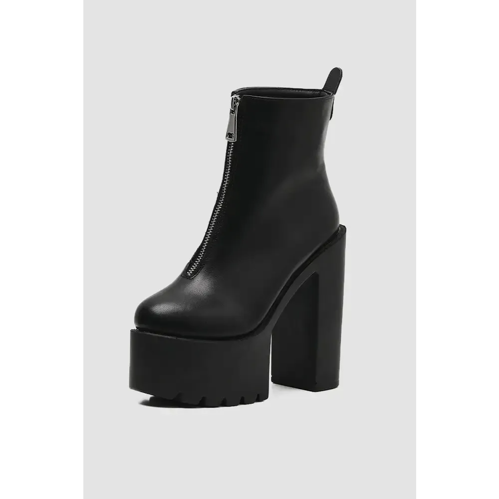 Midnight Lover Zip Up Ankle Heels for Stylish Comfort