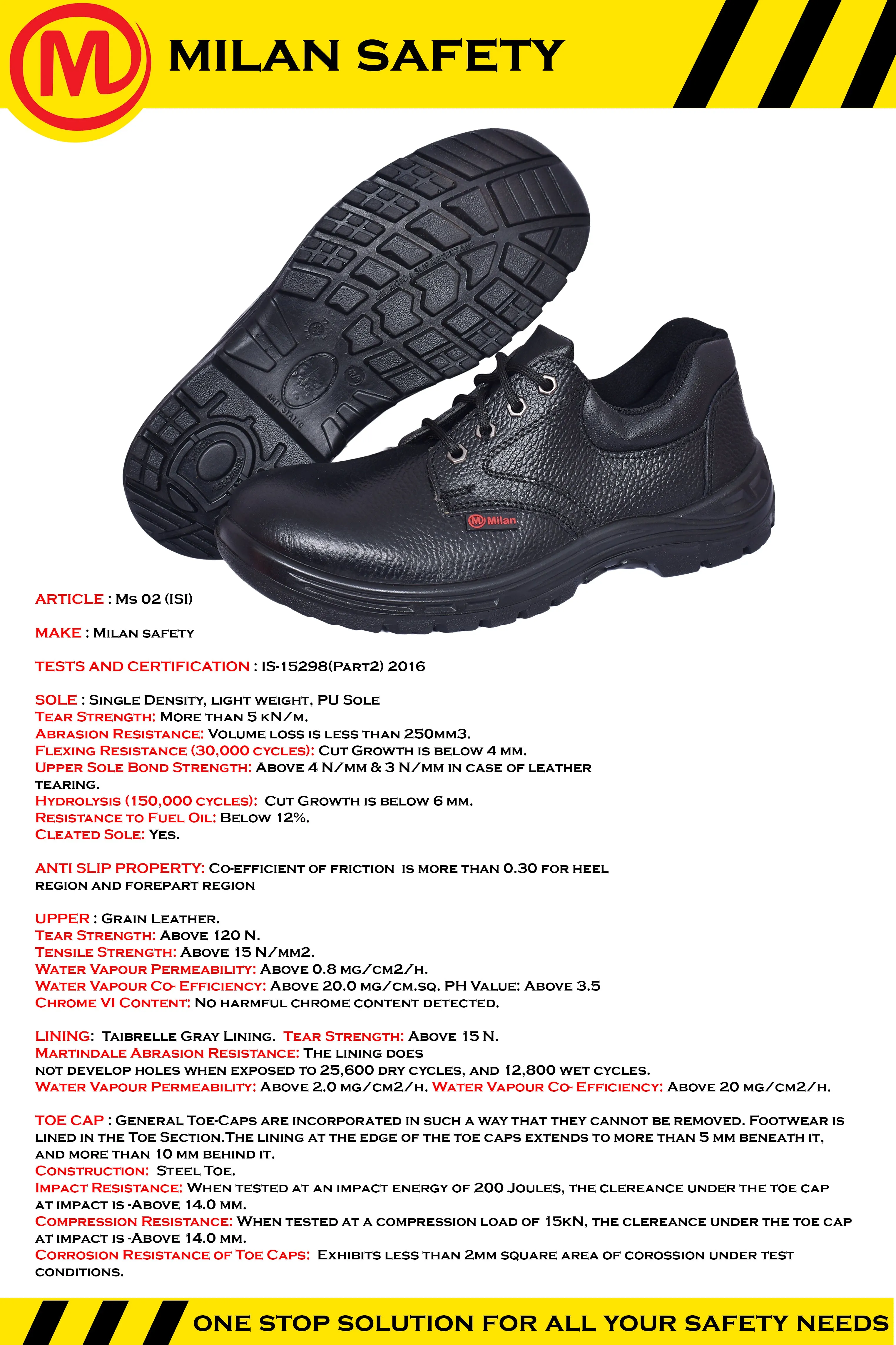 Milan safety shoes MS-02 Super Lightweight Safety Shoe: Your Ultimate Protection