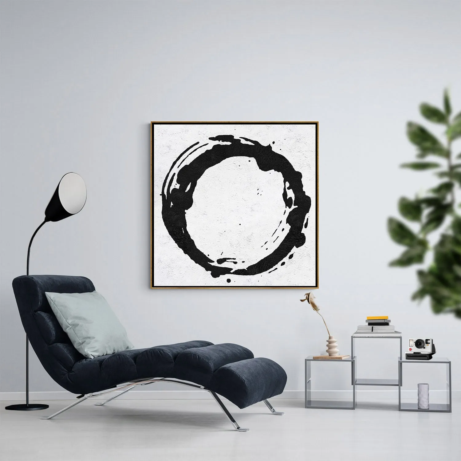 Minimal Black and White Painting MN141A