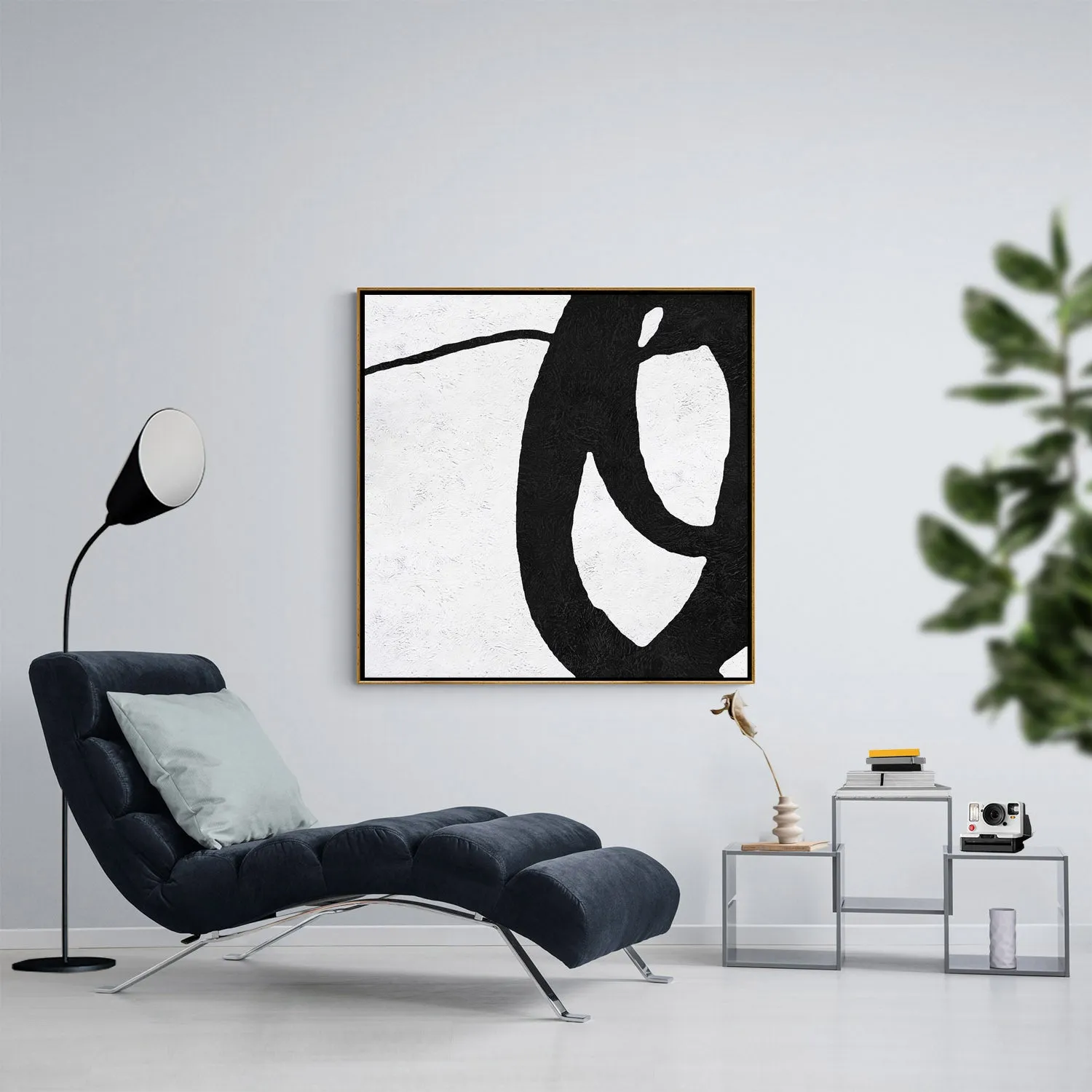 Minimal Black and White Painting MN155A