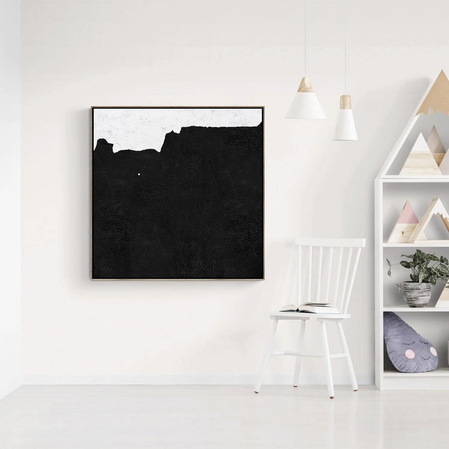 Minimal Black and White Painting MN32A