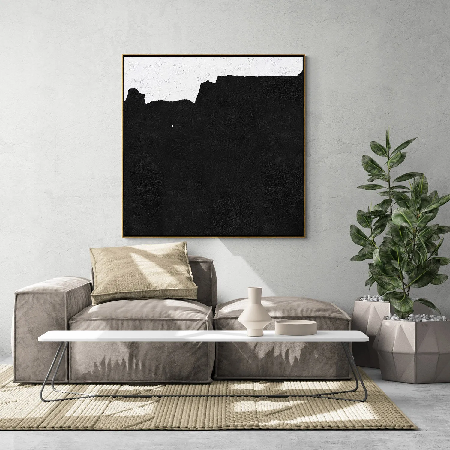 Minimal Black and White Painting MN32A
