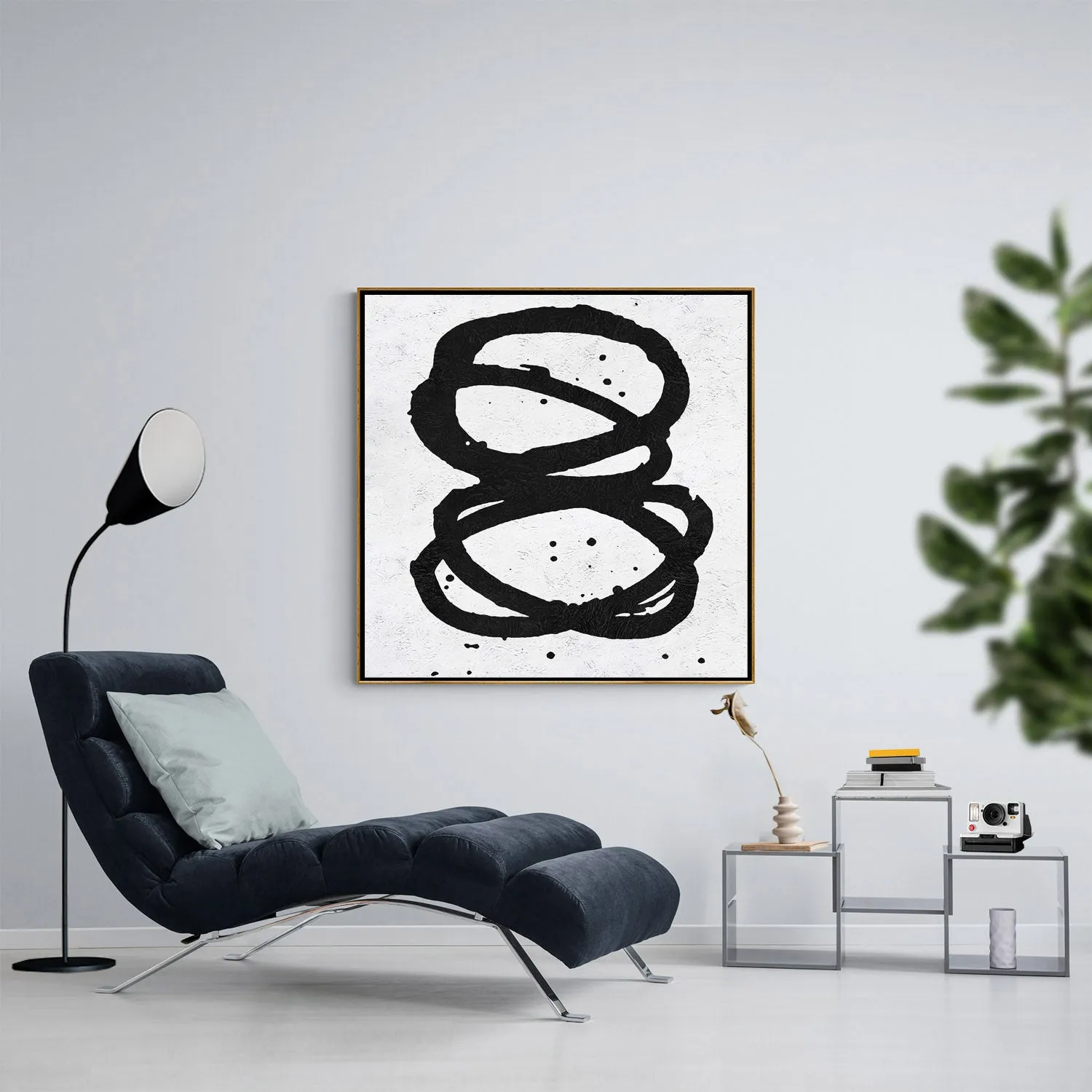 Minimal Black and White Painting MN79A