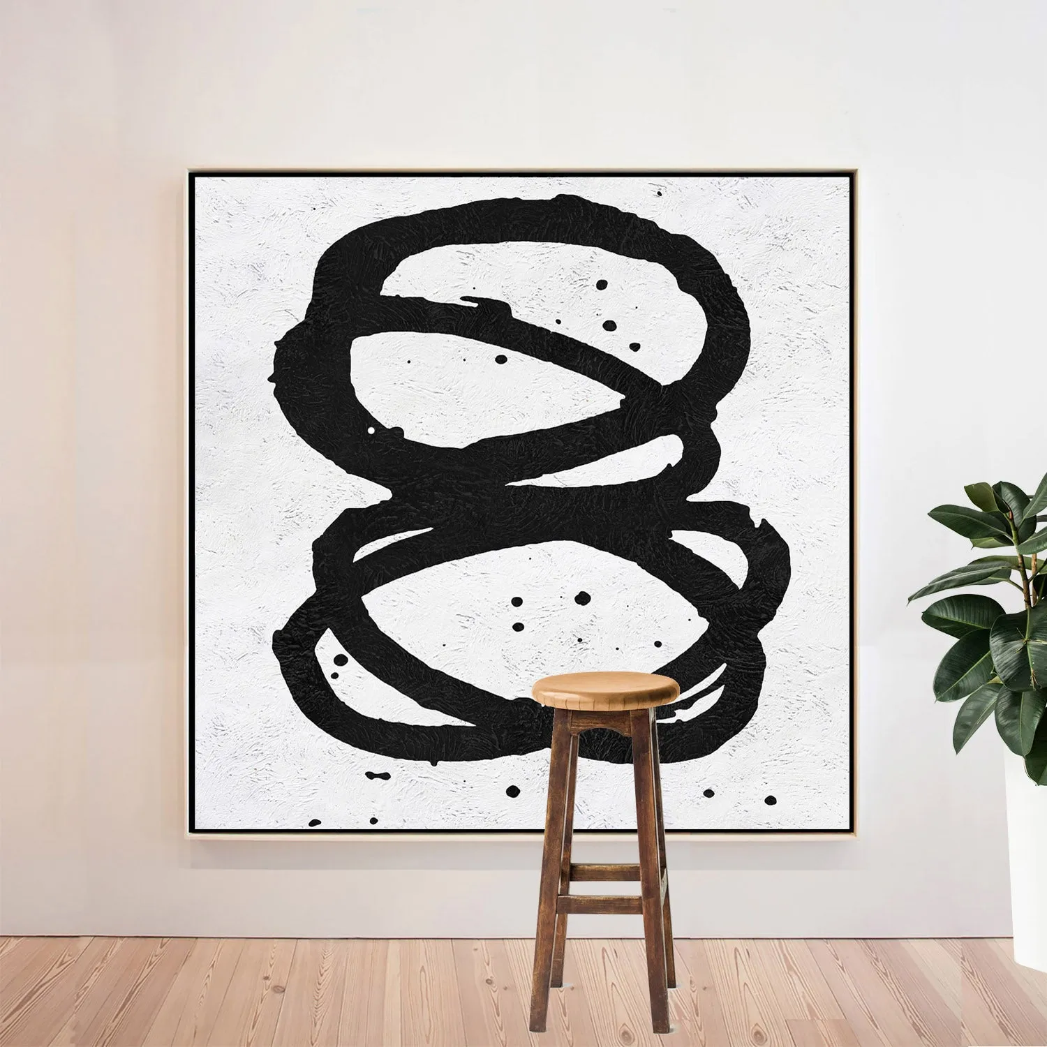 Minimal Black and White Painting MN79A