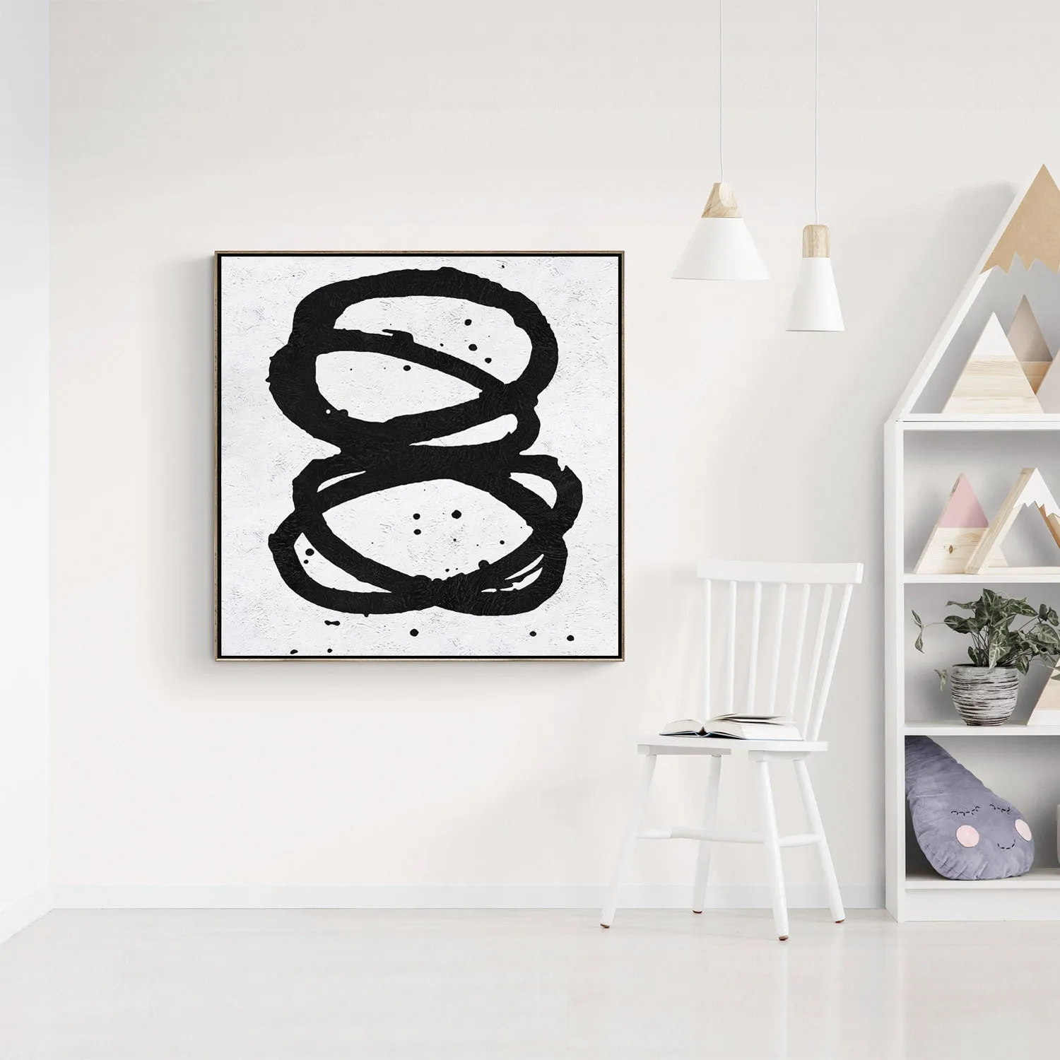 Minimal Black and White Painting MN79A