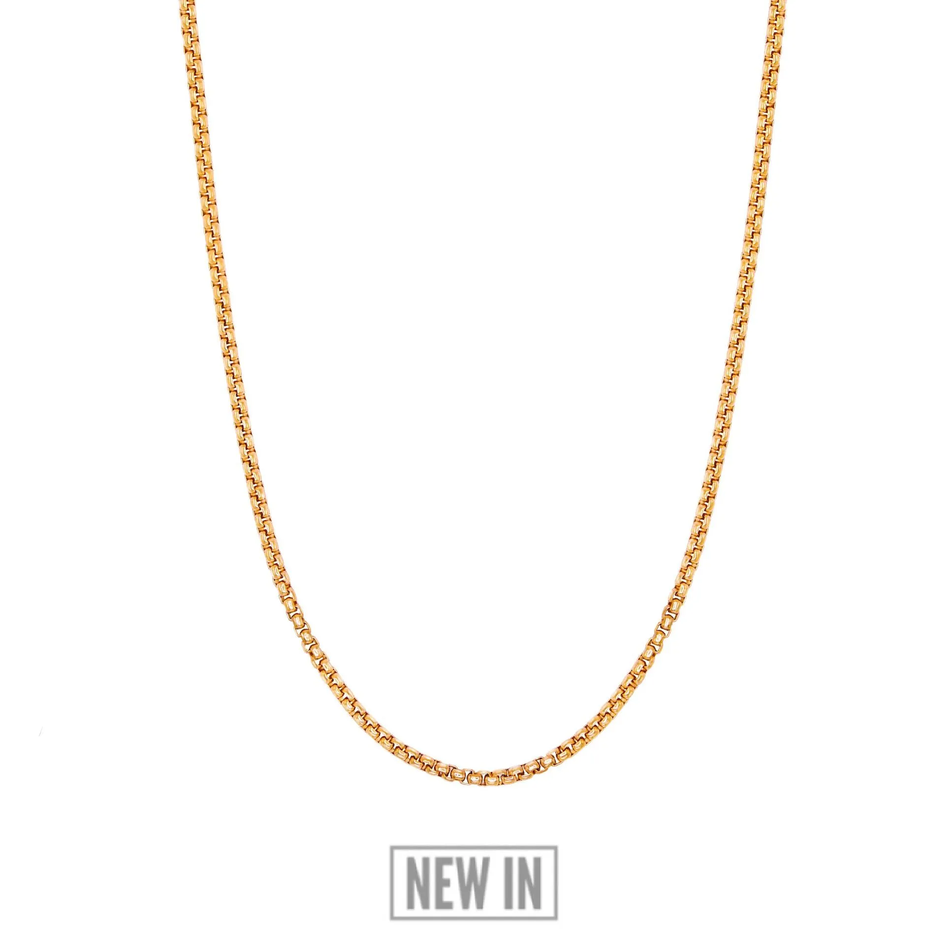 Minimal Box Chain Necklace (24kt Gold)