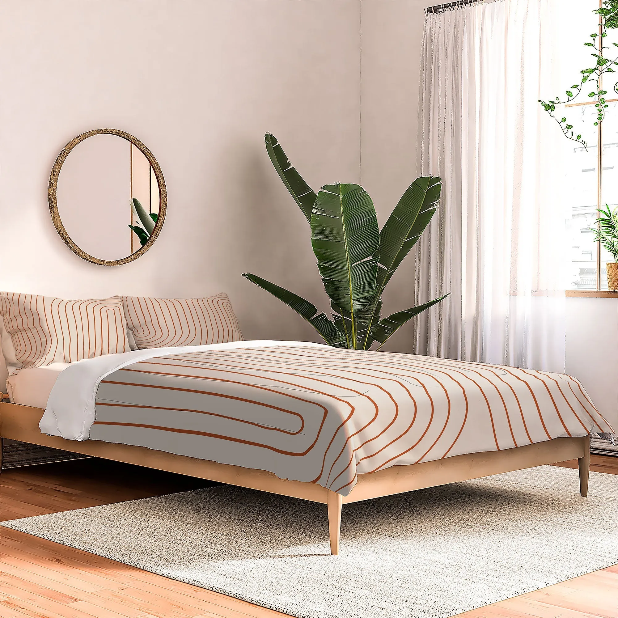 MINIMAL LINE CURVATURE CORAL 2 DUVET / COMFORTER