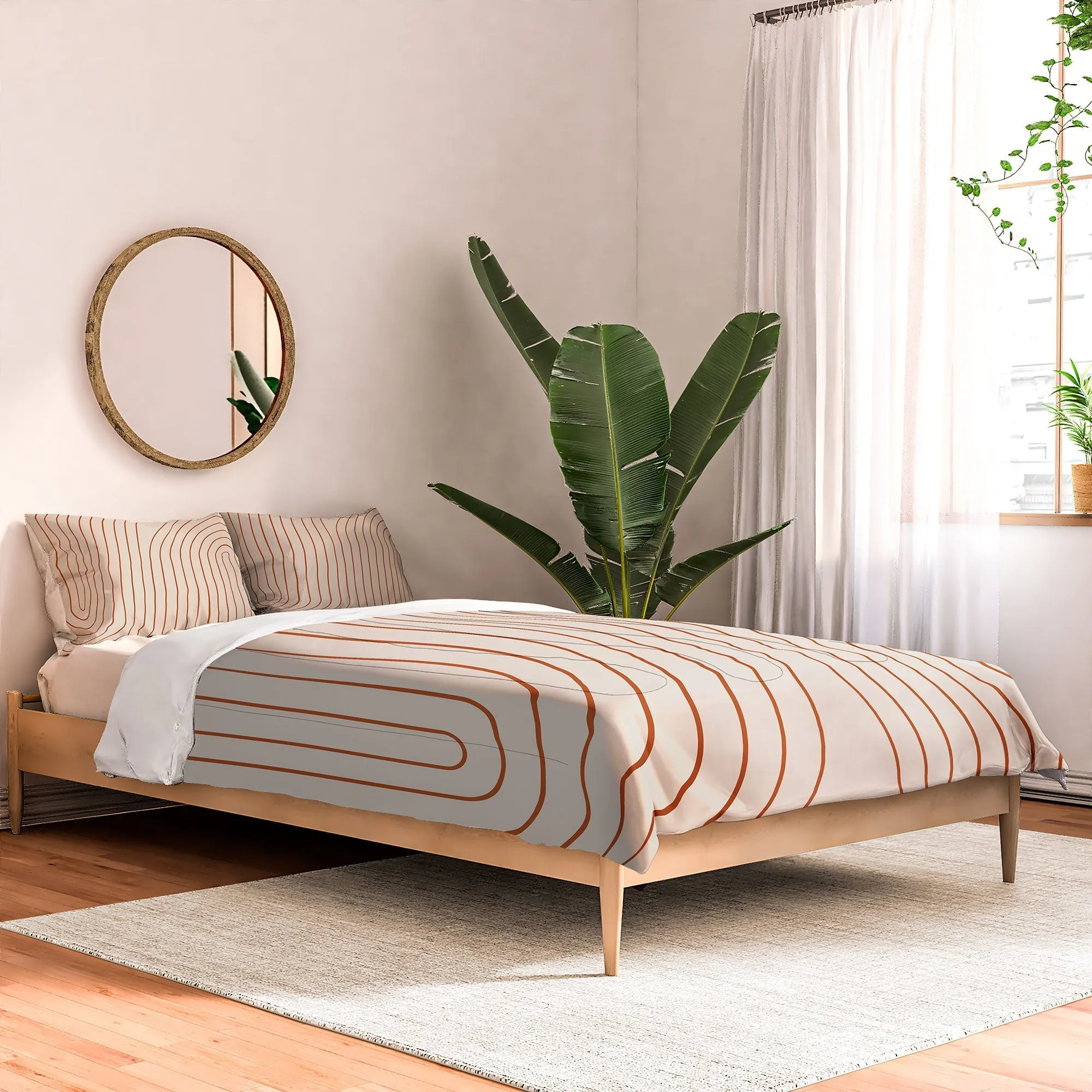 MINIMAL LINE CURVATURE CORAL 2 DUVET / COMFORTER