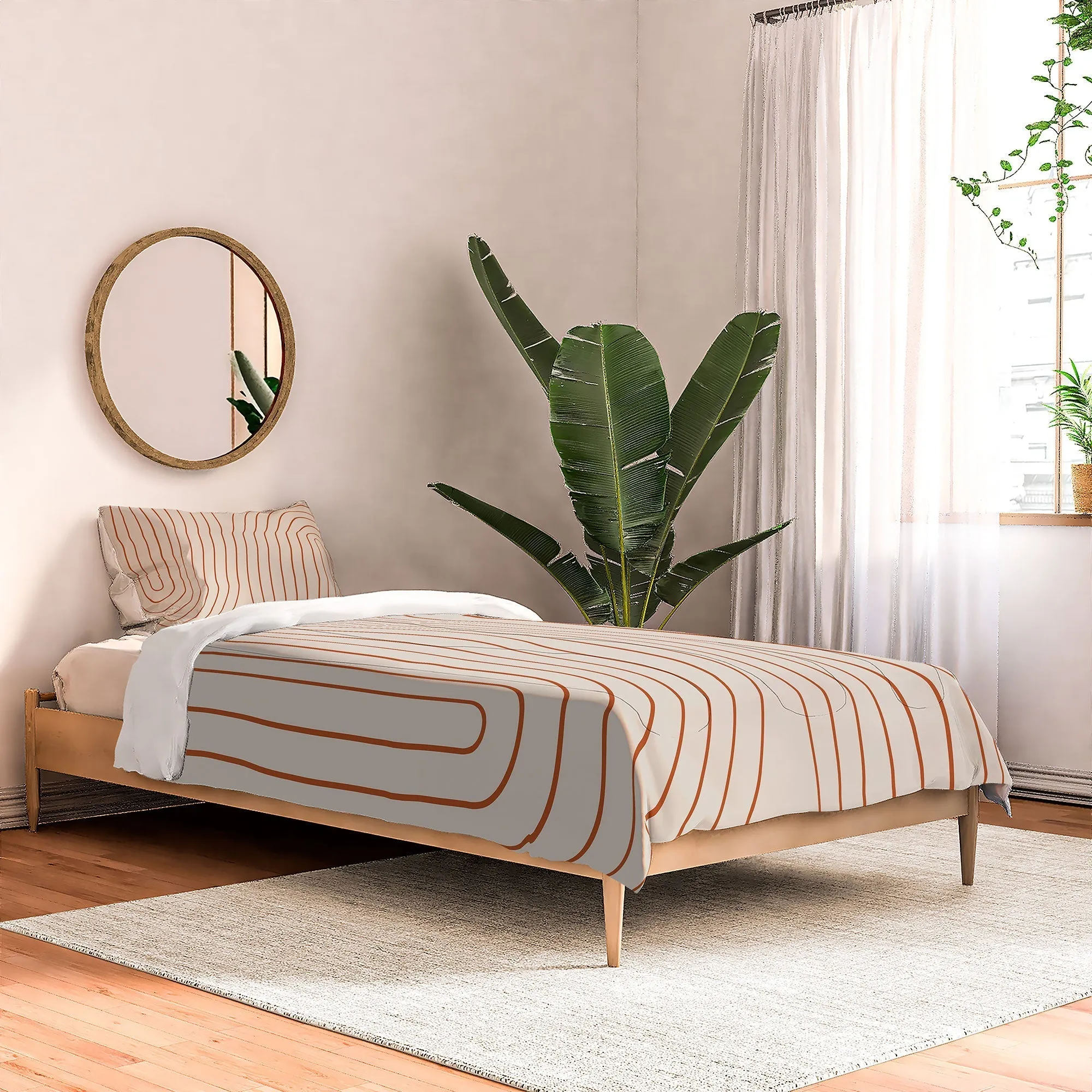 MINIMAL LINE CURVATURE CORAL 2 DUVET / COMFORTER