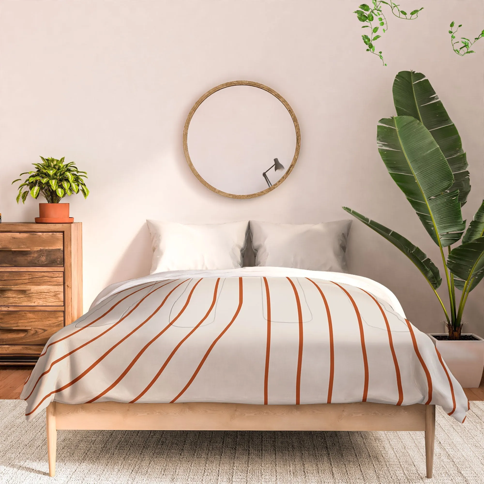 MINIMAL LINE CURVATURE CORAL 2 DUVET / COMFORTER
